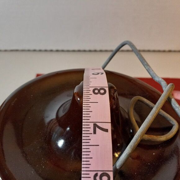 Vintage Medium Brown Crock with Lid Countrycore Grandmacore Butter/Cheese - Picture 9 of 10